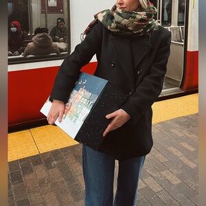 Double breasted wool coat